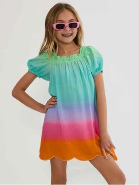 Beach Riot LITTLE OLLIE DRESS TECHNICOLOR OMBRE 2T